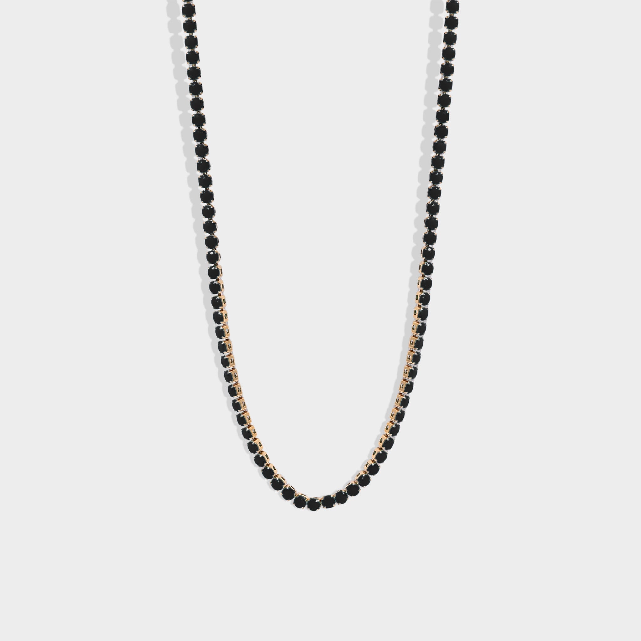Gold Jet Tennis Chain Necklace