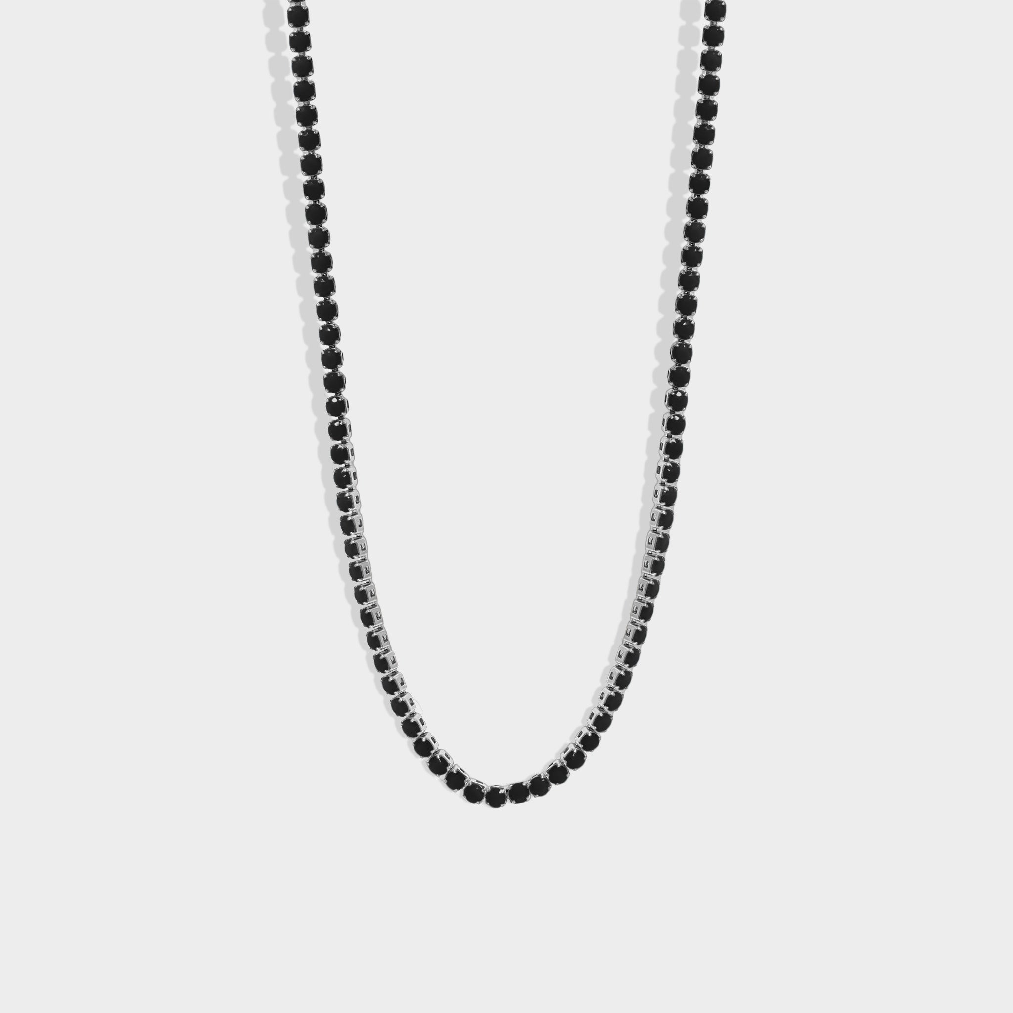 Jet Tennis Chain Necklace
