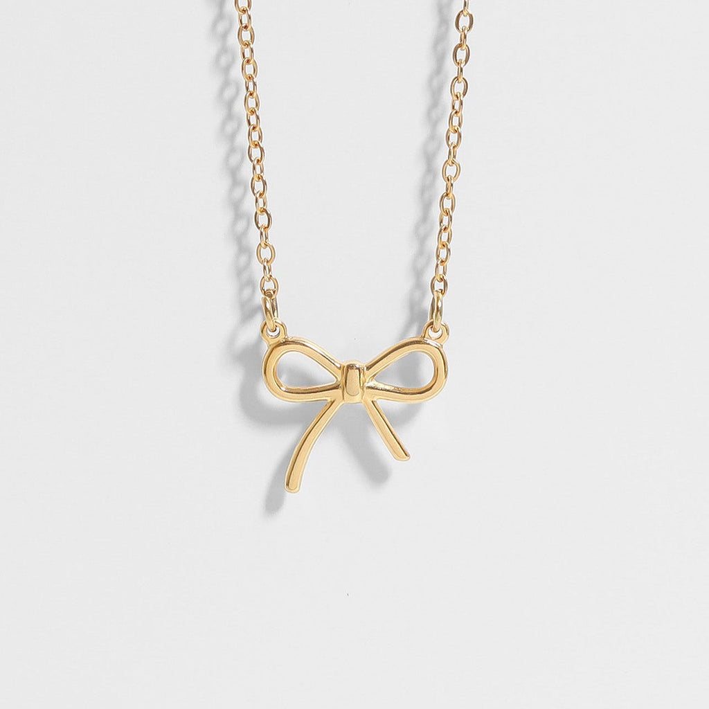 Gold Bow Necklace for women
