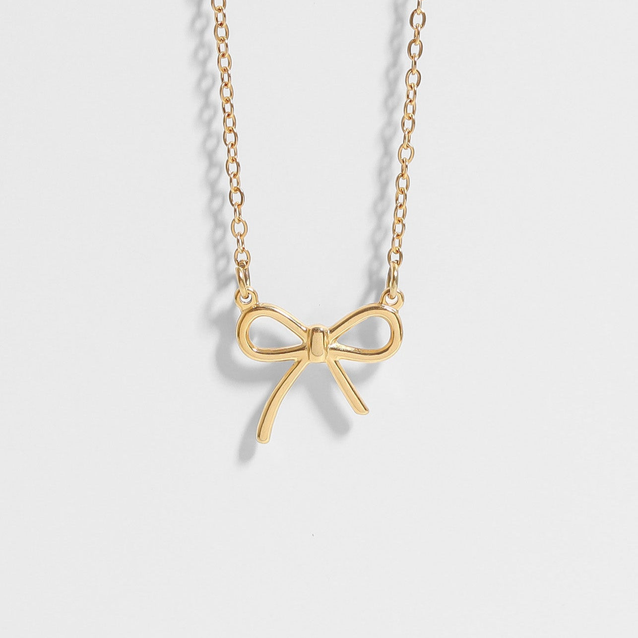 Gold Bow Necklace for women