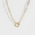 Gold charm holder necklace