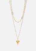 Loop & Paperclip Layered Heart Charm Necklace
