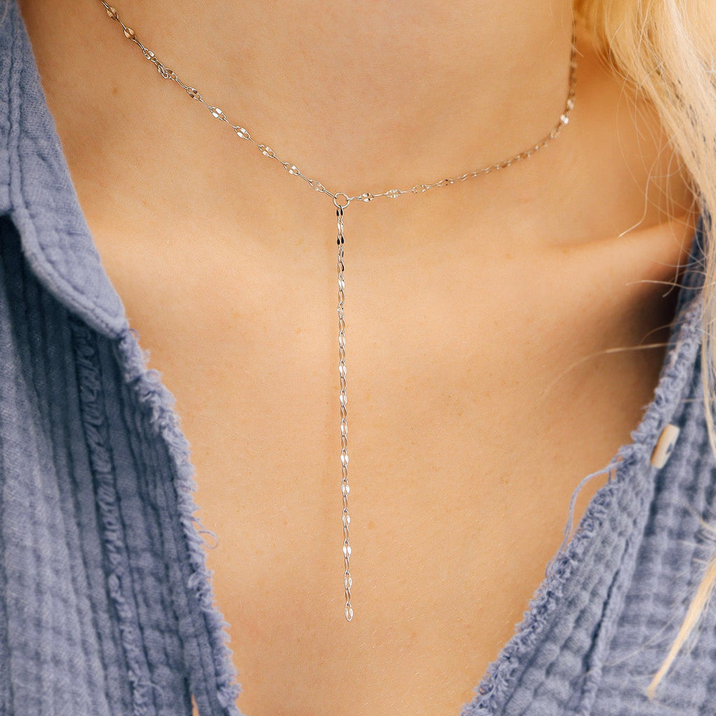Lip Chain Lariat Necklace