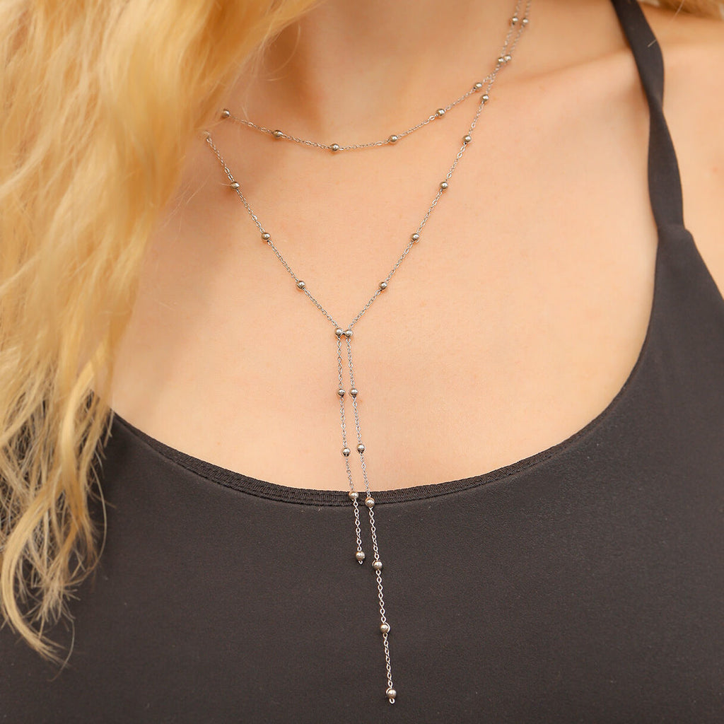 Satellite Chain Lariat Necklace