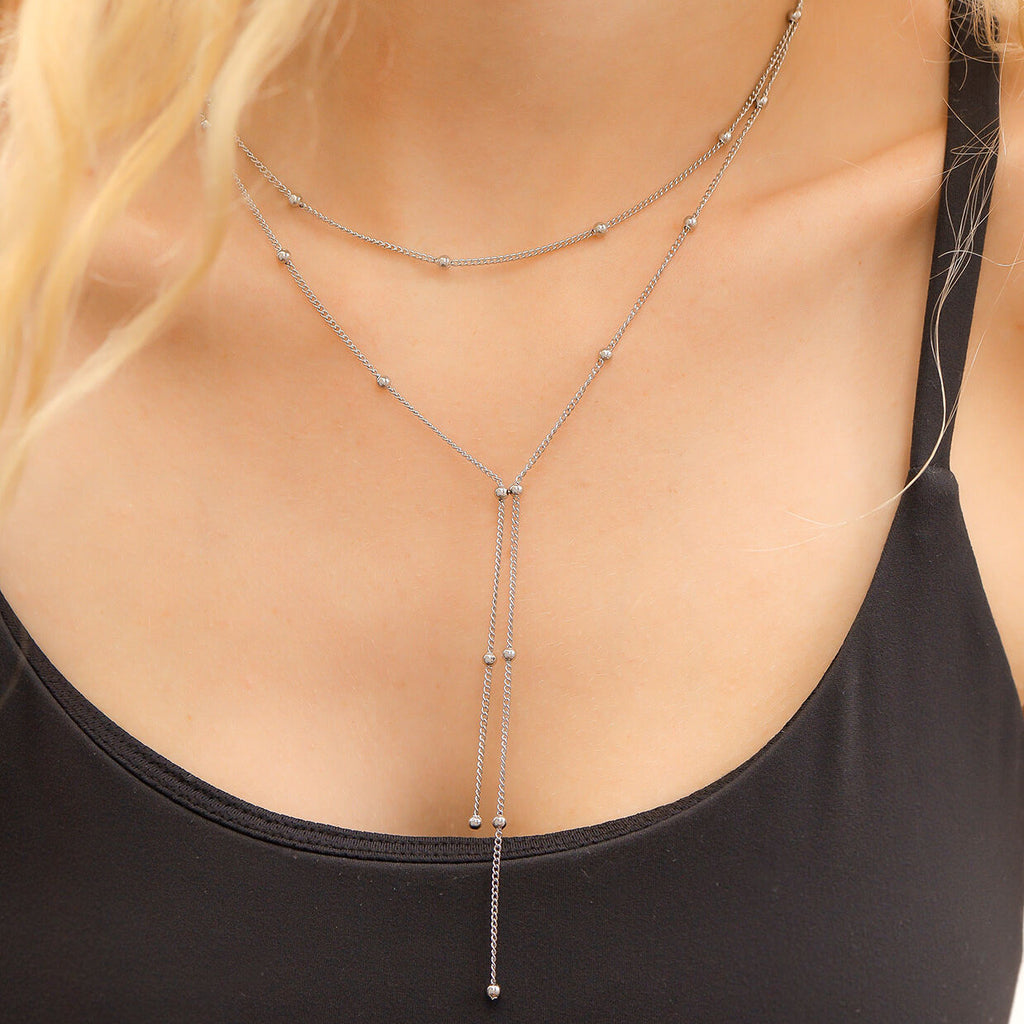 Satellite Chain Lariat Necklace