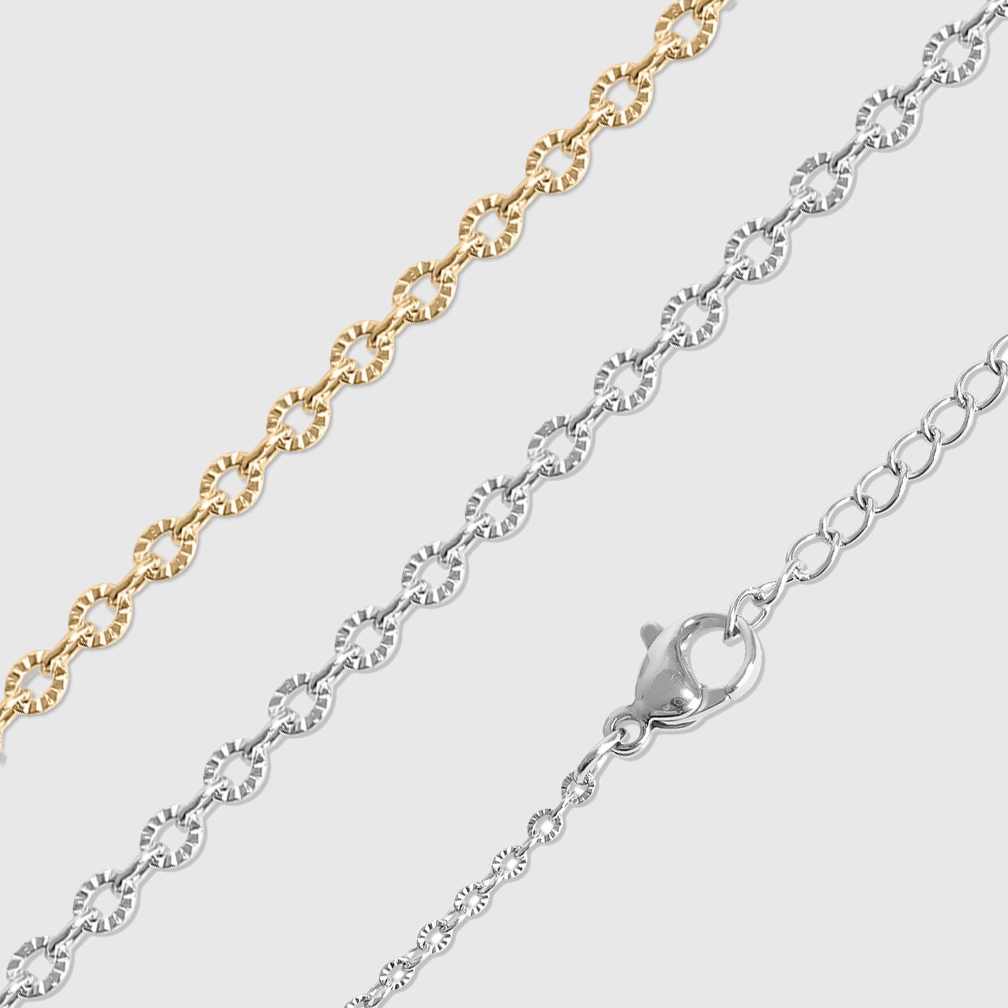 Crimped Oval Link Chain Necklace