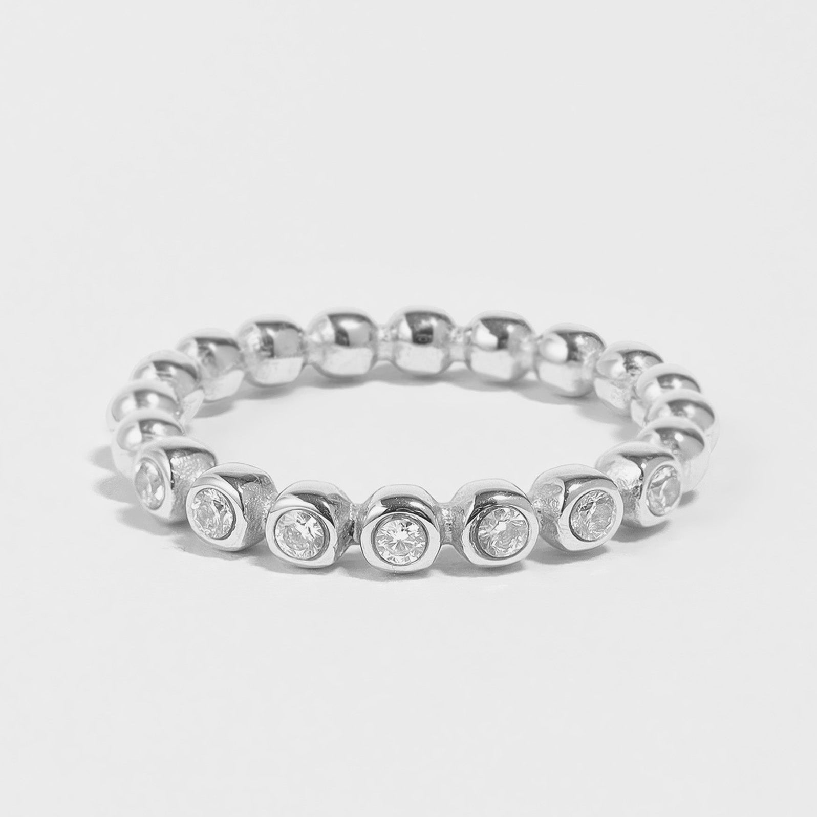 Beaded Stone Stacking Ring