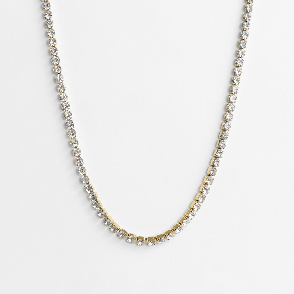gold tennis chain necklace