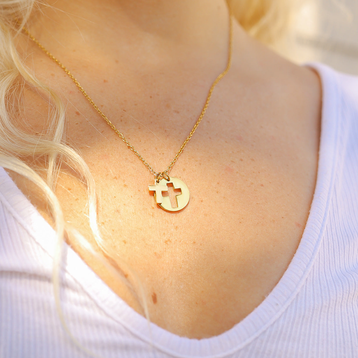 Cutout Cross Necklace