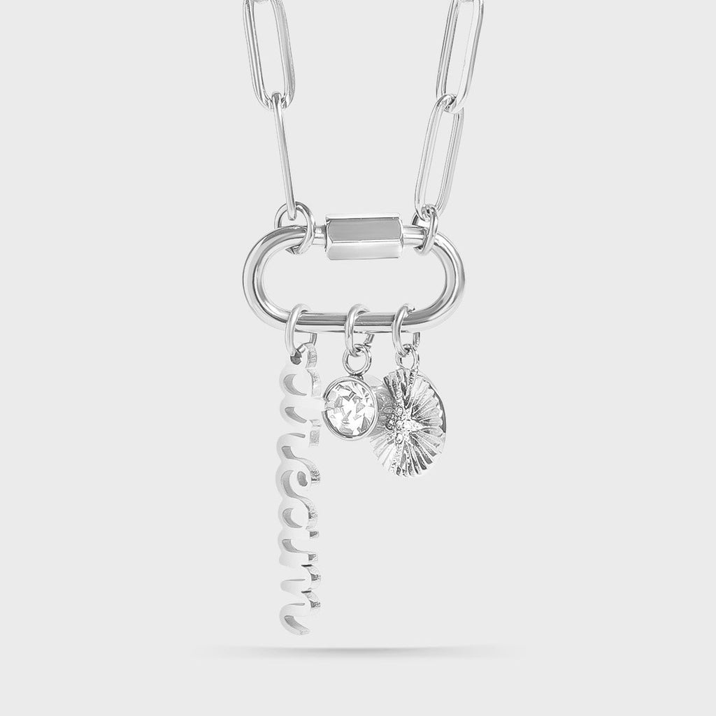 "Dream" Paperclip Carabiner Charm Necklace