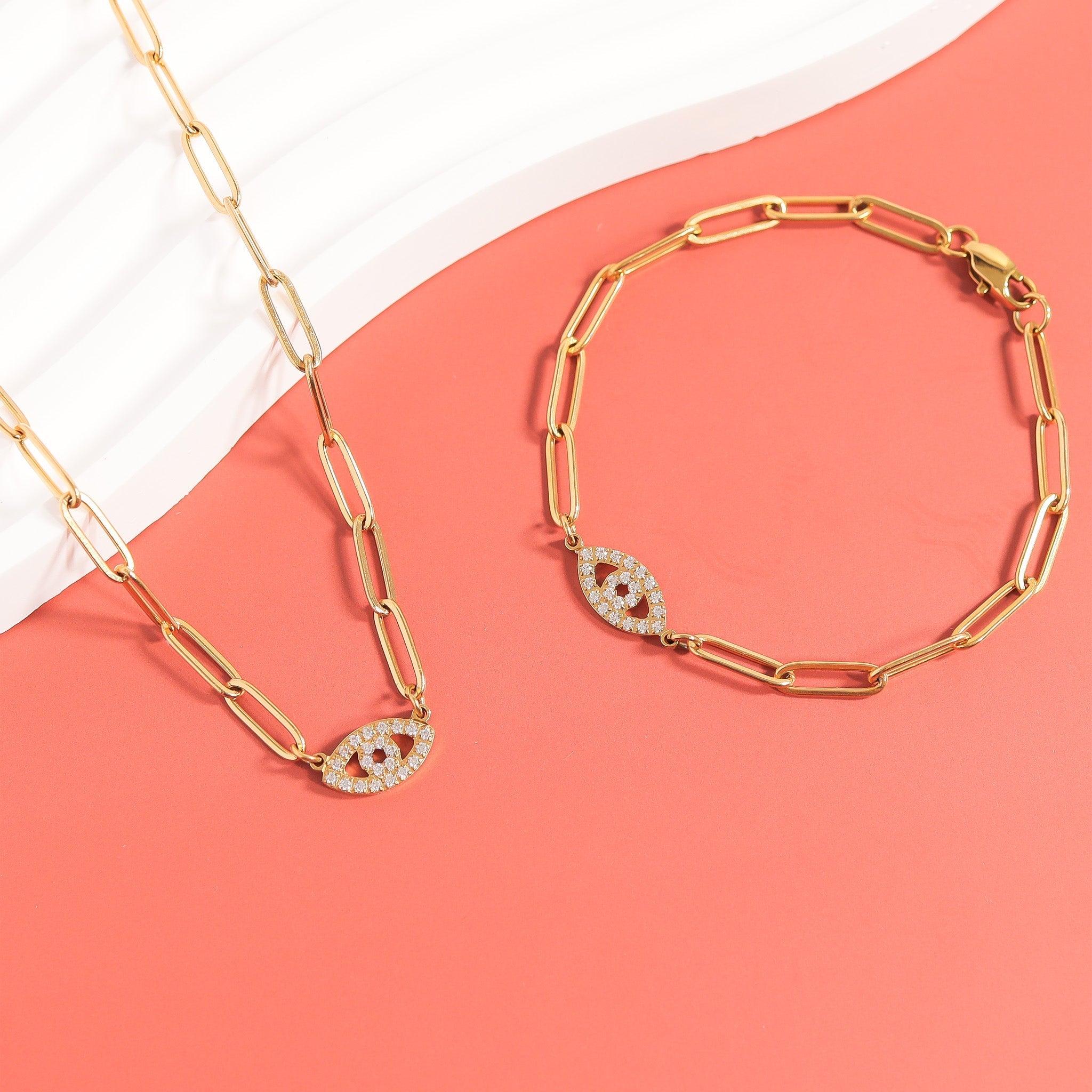 Paperclip Evil Eye Bracelet