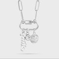 18K Gold PVD Stainless Steel Carabiner Faith Charm Paperclip Necklace
