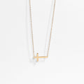 18K Gold Horizontal Cross Necklace
