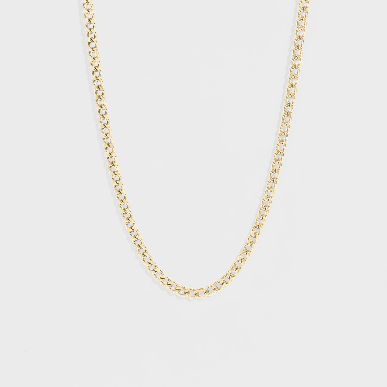 Gold Curb Chain Necklace
