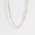 Gold paperclip chain necklace