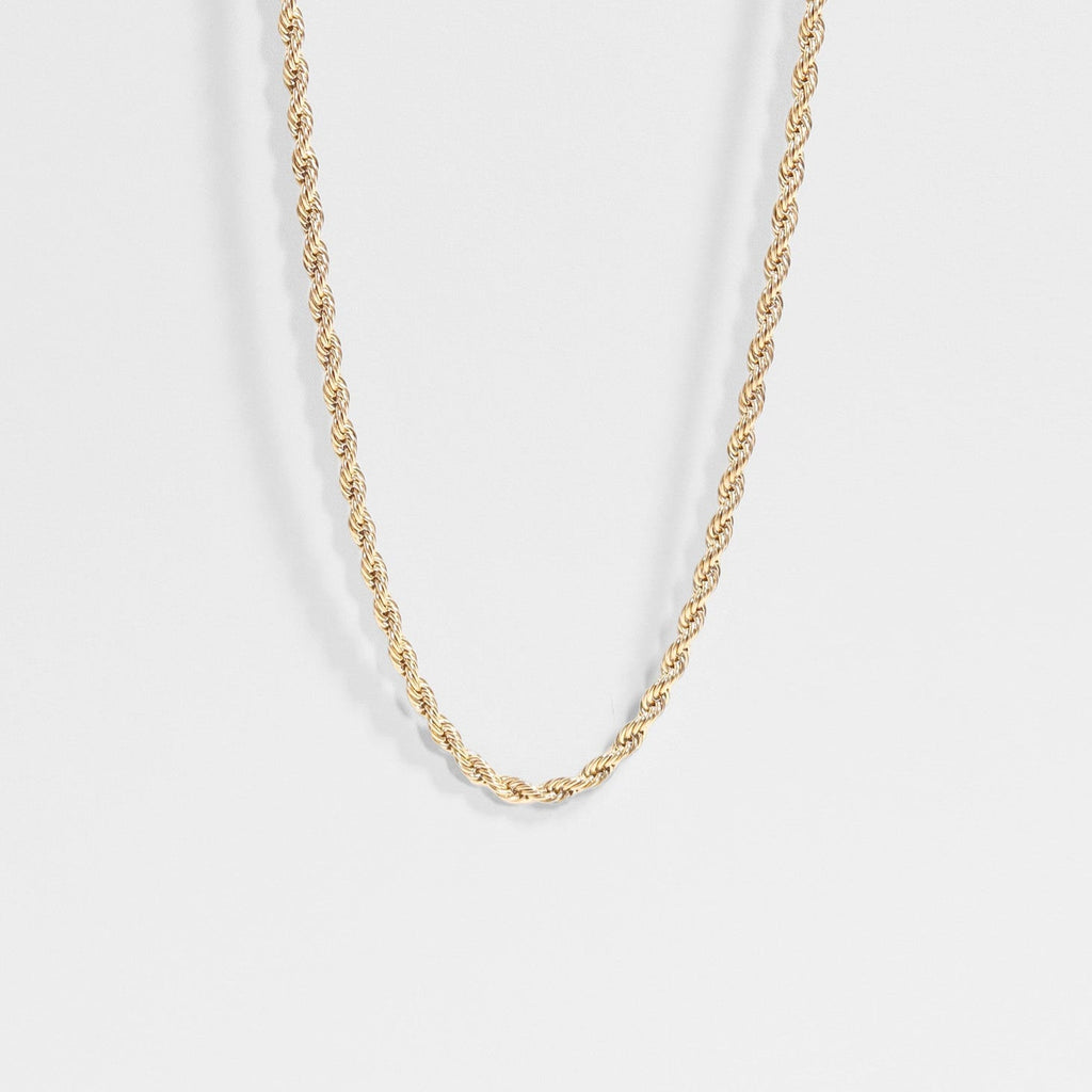 18K Gold rope chain necklace