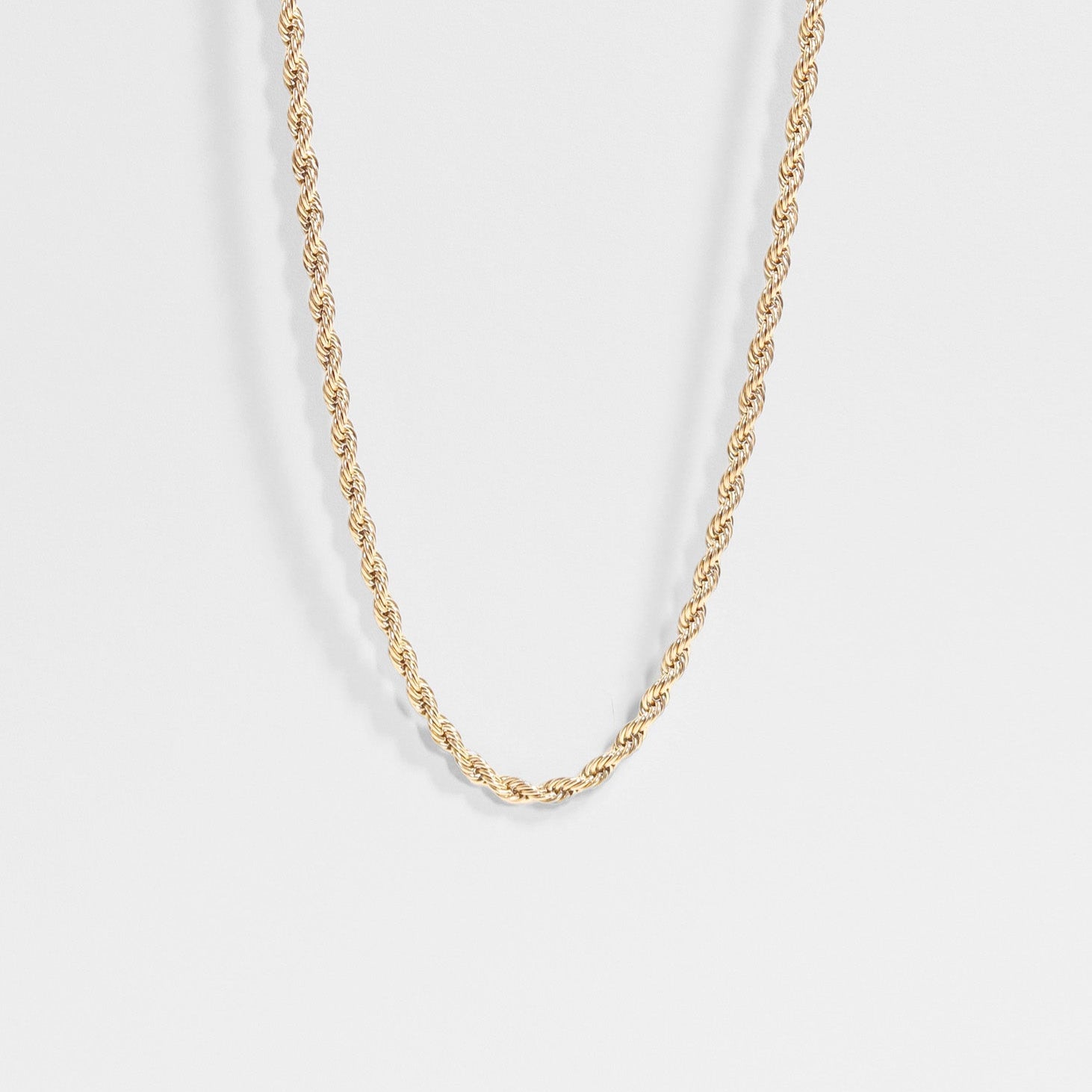 18K Gold rope chain necklace
