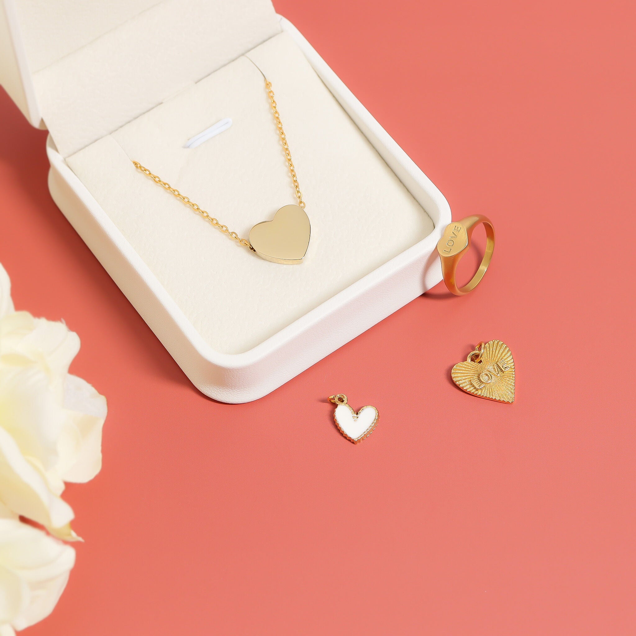 Sunburst Heart Love Charm