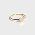 Minimalist gold heart stracking ring