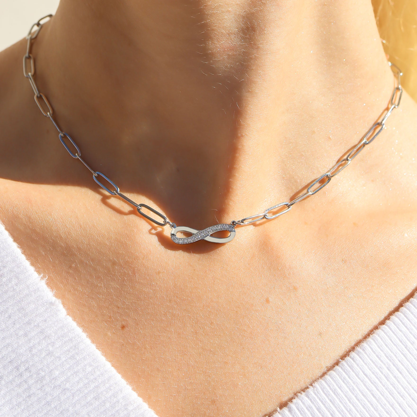 Paperclip Infinity Necklace