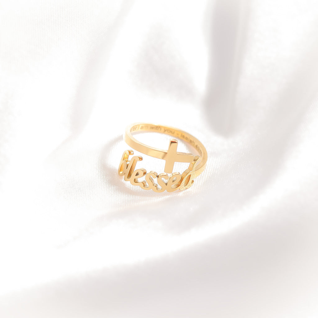 Adjustable Blessed Cross Ring