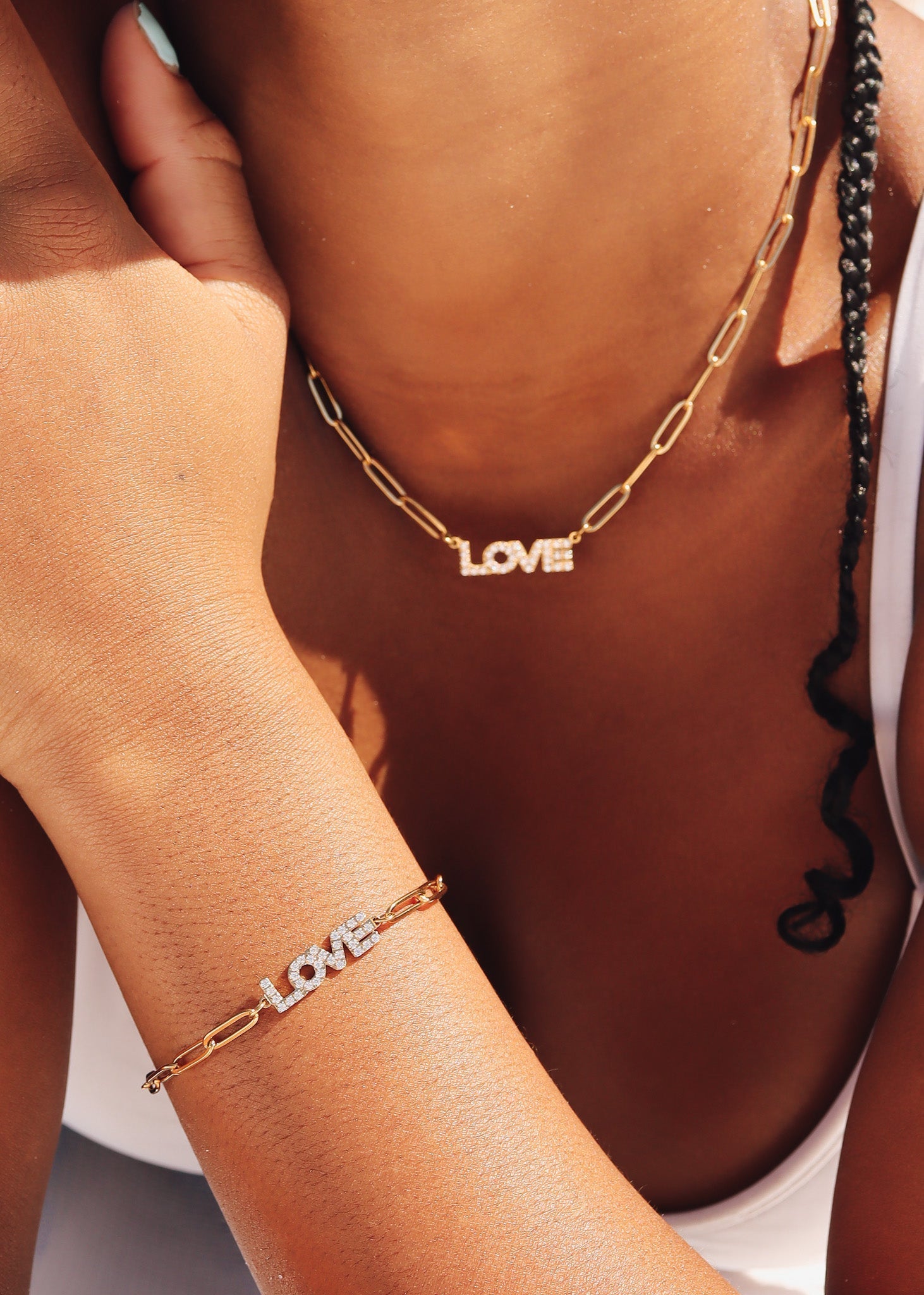 love necklace and bracelet set
