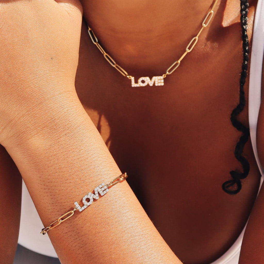 Paperclip "Love" Charm Bracelet