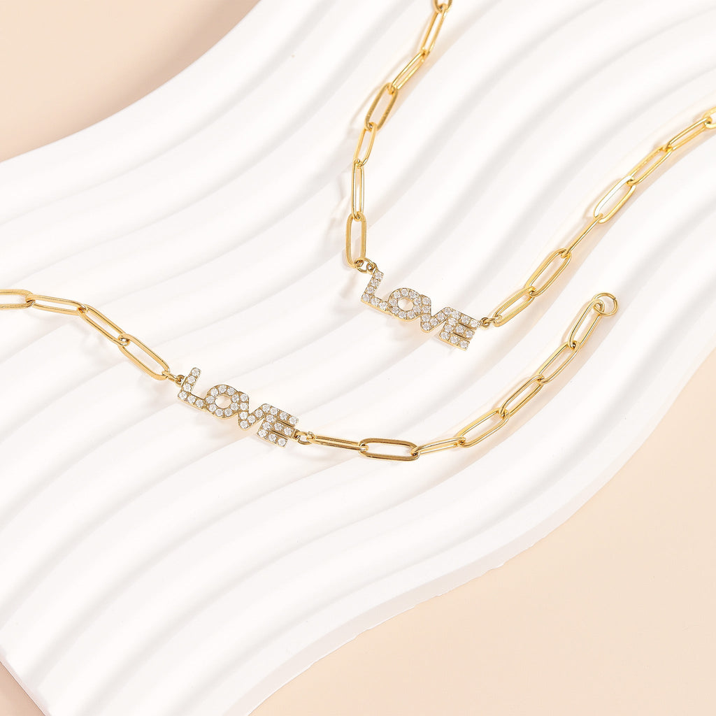 Paperclip "Love" Charm Necklace
