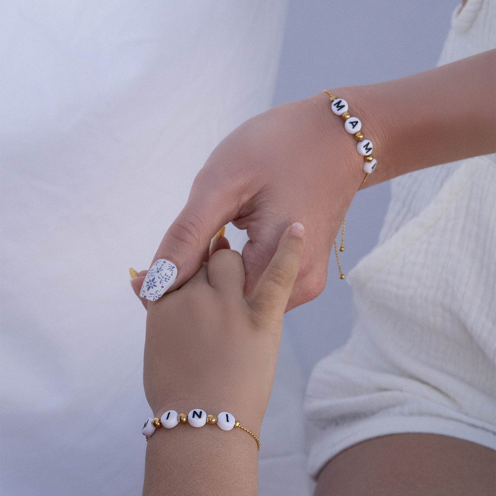 18K Gold PVD Stainless Steel "Mini" Adjustable Beaded Bracelet