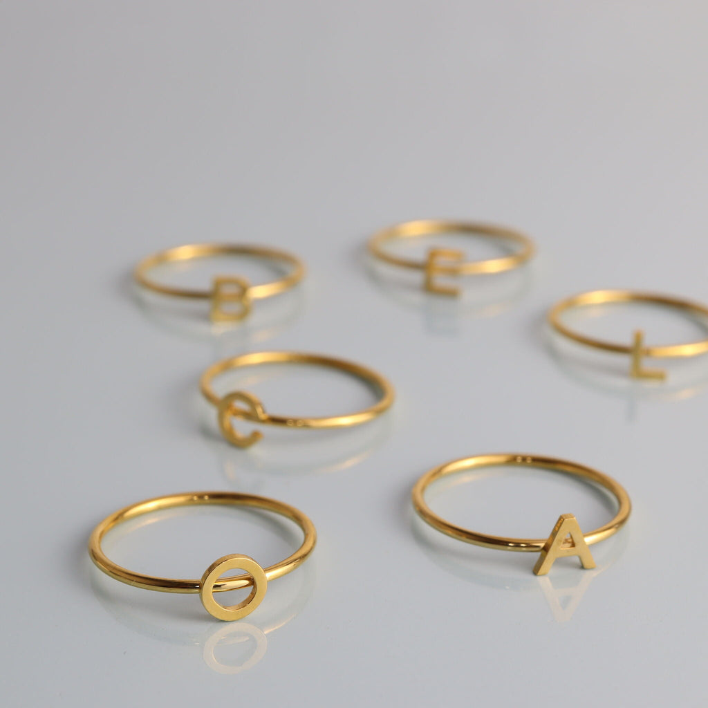Gold Initial letter Stacking Ring (N-Z)