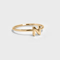 Gold initial letter ring letter N