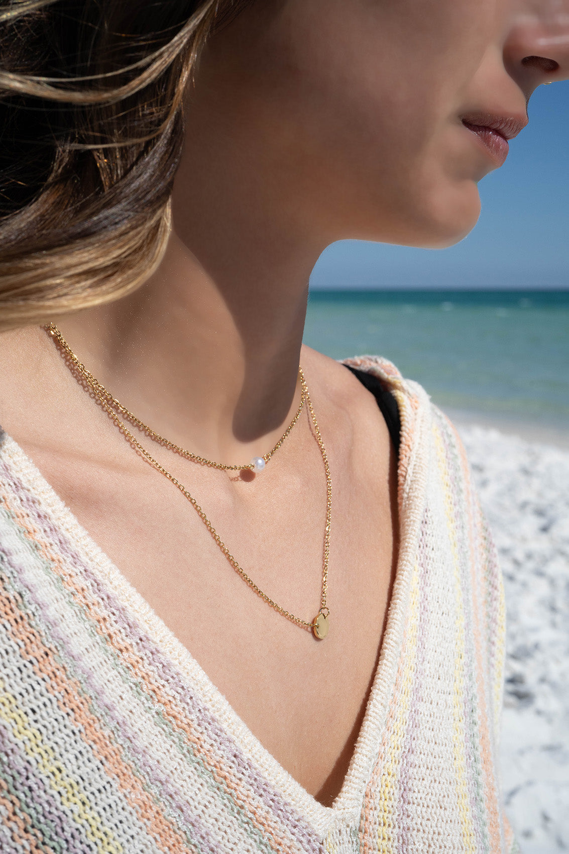 Pearl and Pendant Layered Necklace