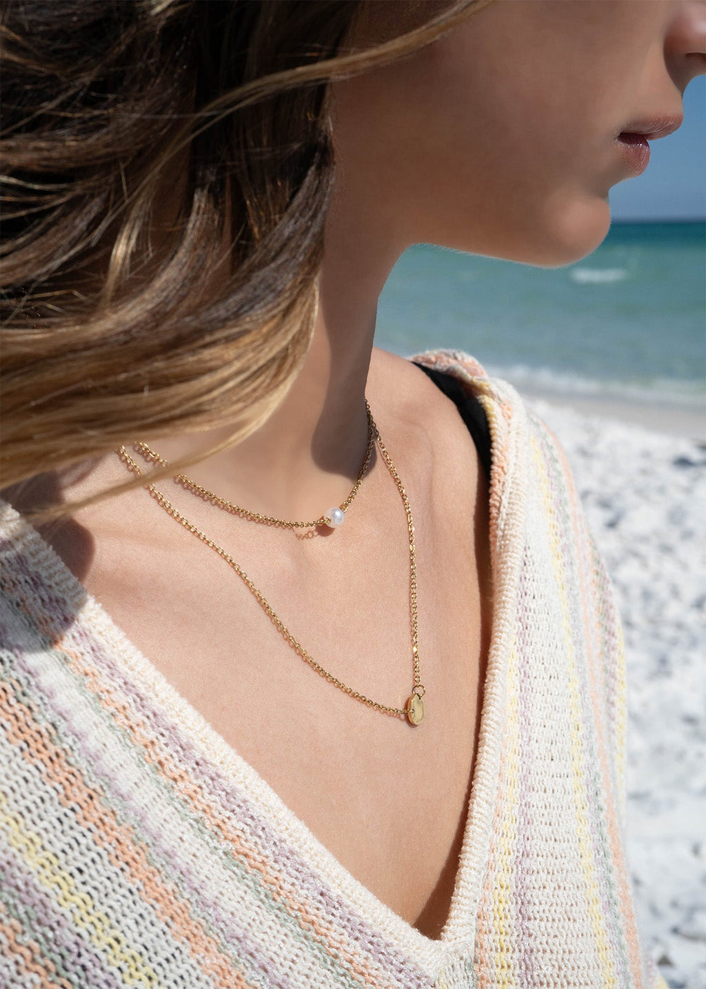 Pearl and Pendant Layered Necklace