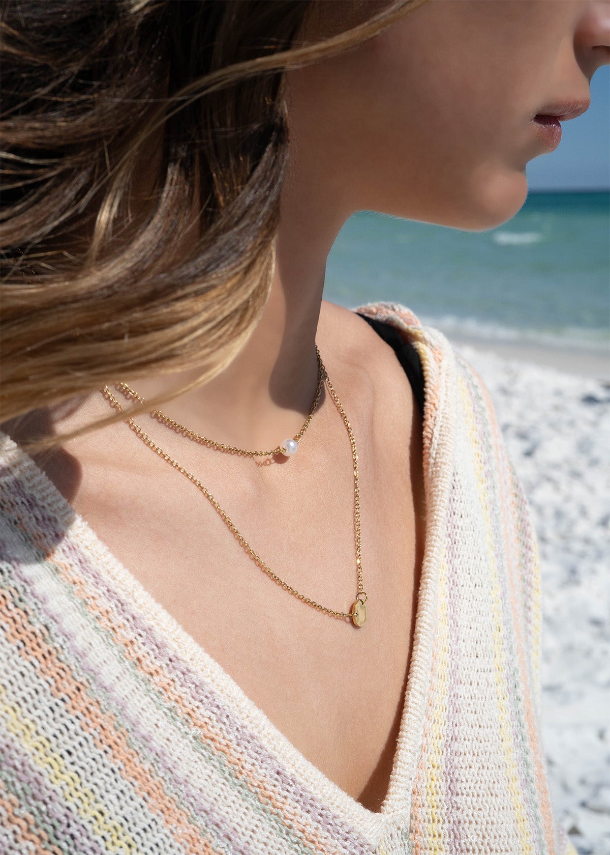 Pearl and Pendant Layered Necklace