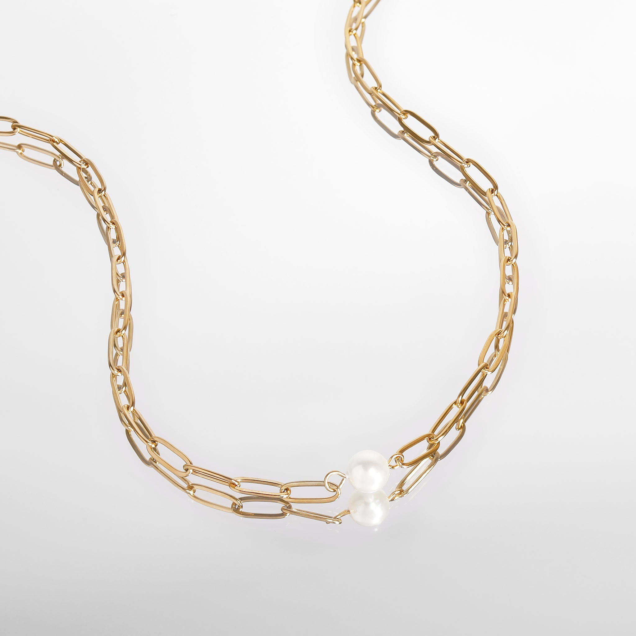Paperclip Pearl Necklace