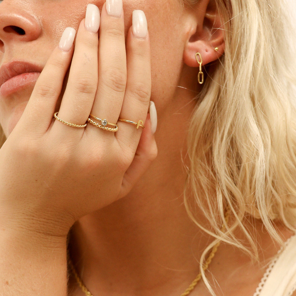 Gold Birthstone Stacking Ring