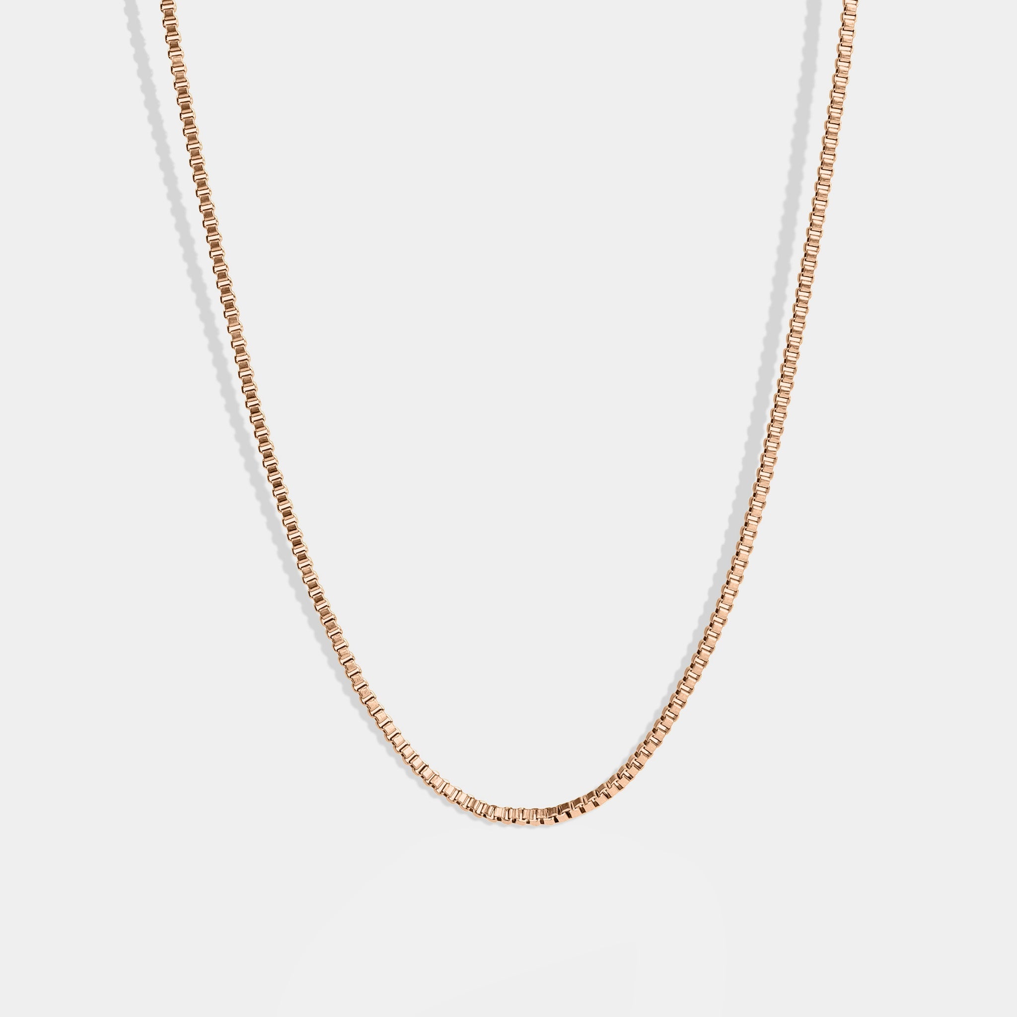 Dainty Rose Gold Box Chain Necklace