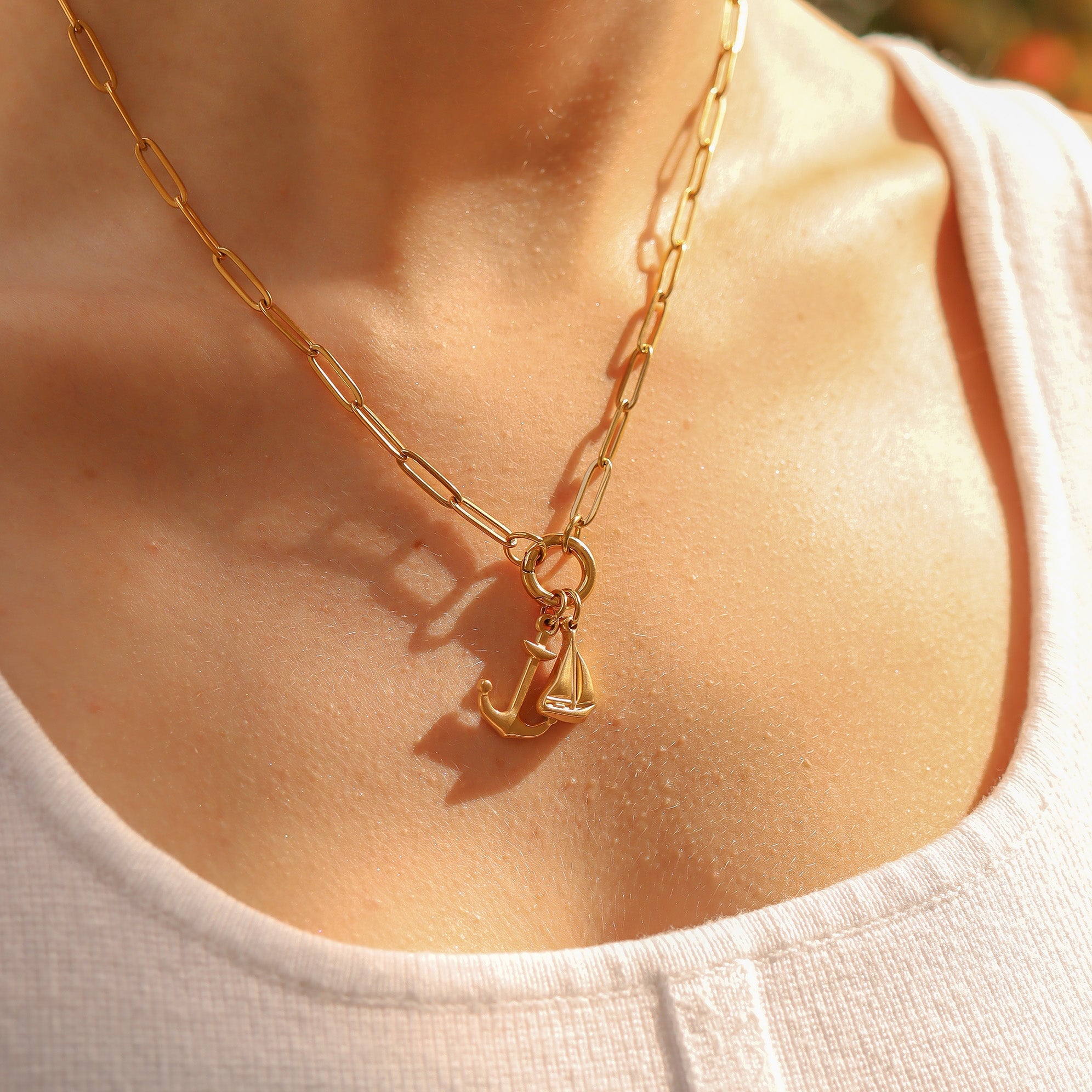 Paperclip Charm Holder Necklace