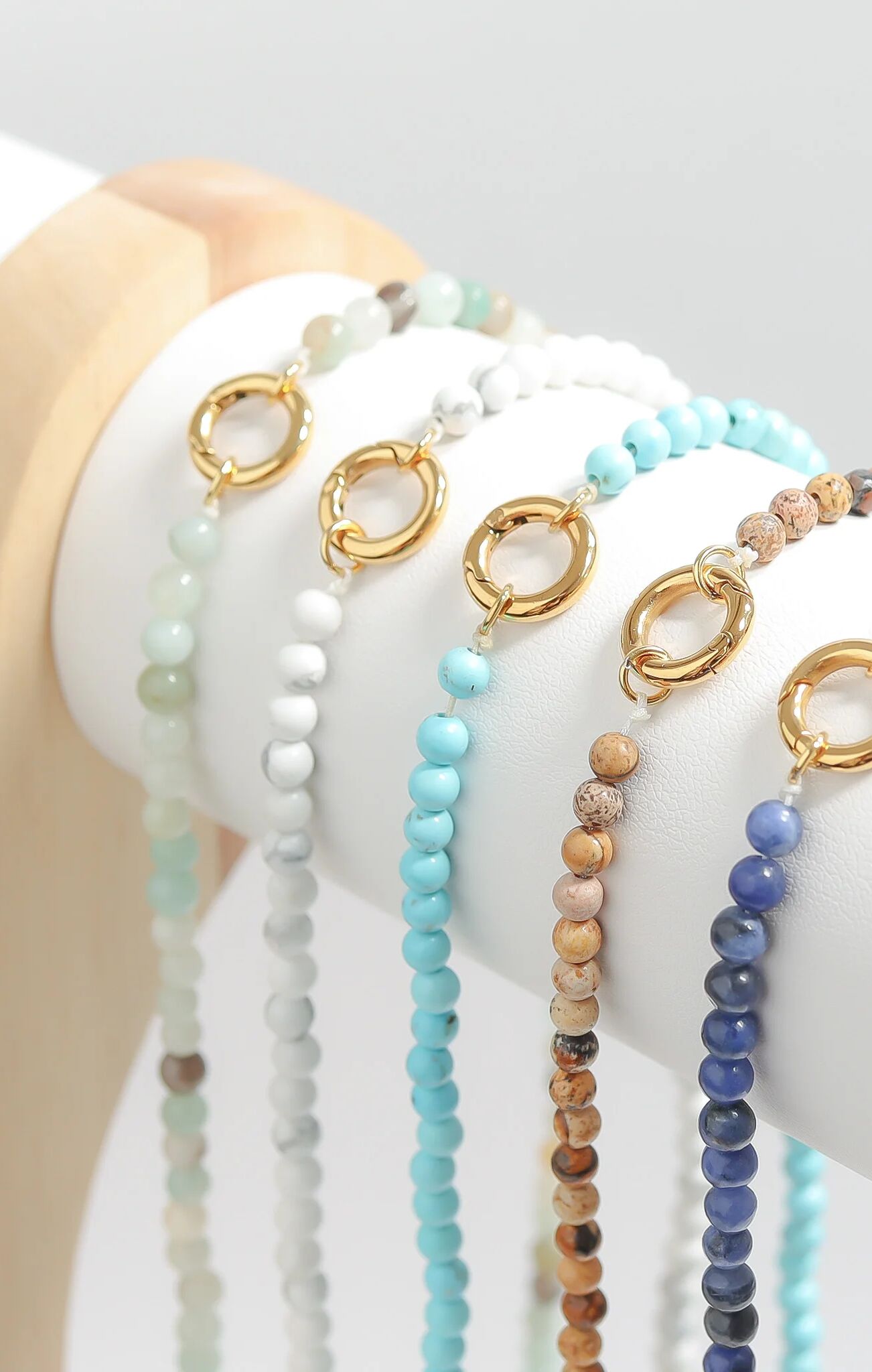 Natural Stone Charm Holder Necklace