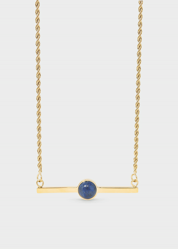 Semi Precious Natural Stone Bar Necklace