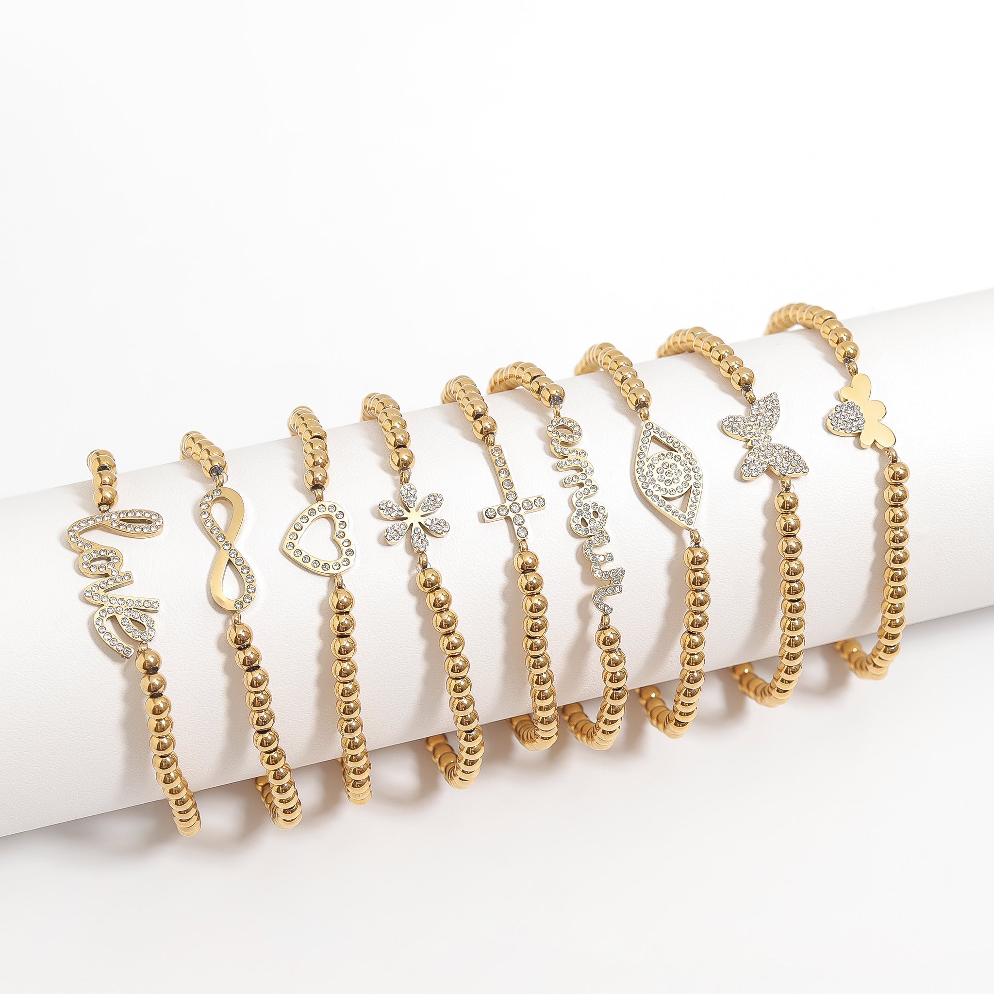 Stone Amour Metal Beaded Stretch Bracelet Lifestyle