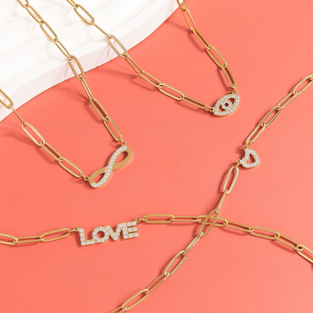 Paperclip "Love" Charm Necklace