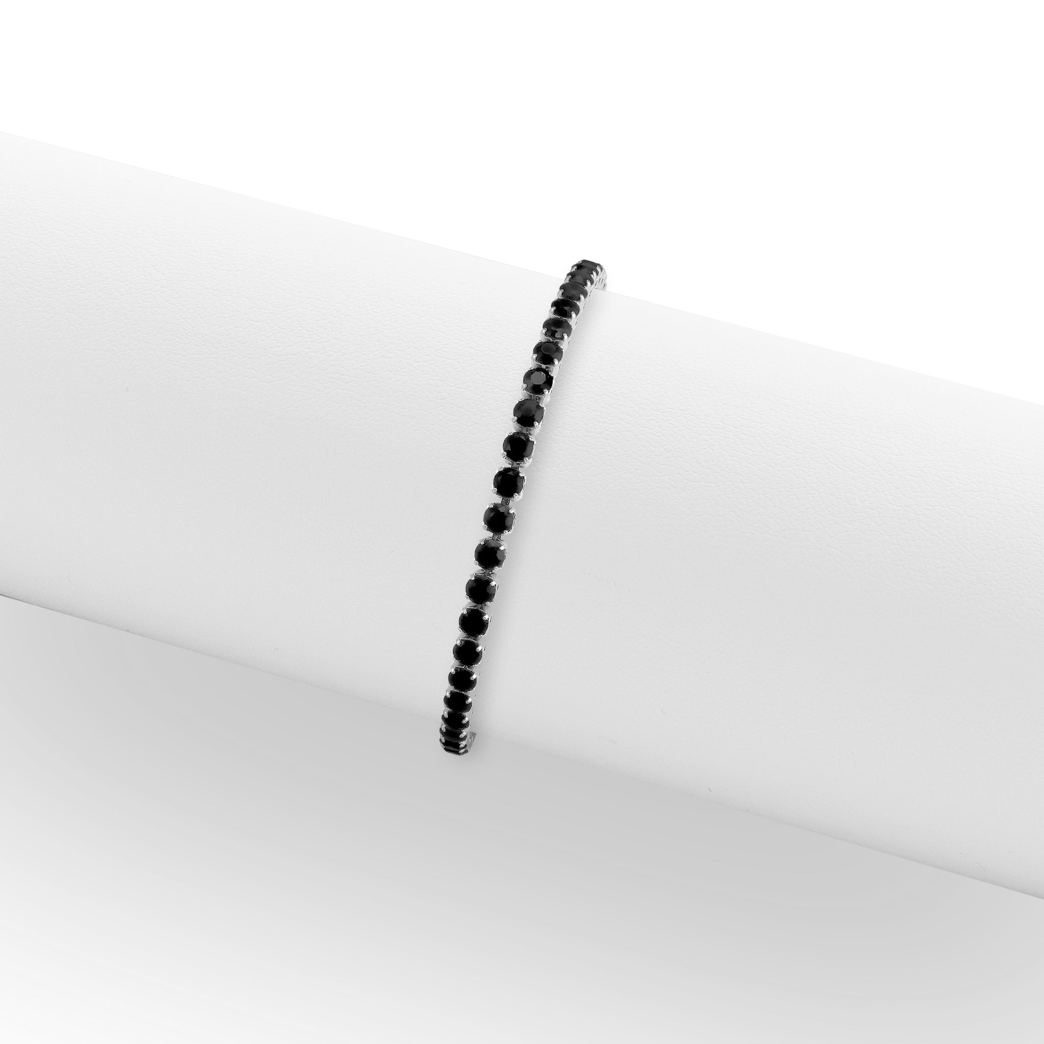 Jet Black Tennis Chain Bracelet