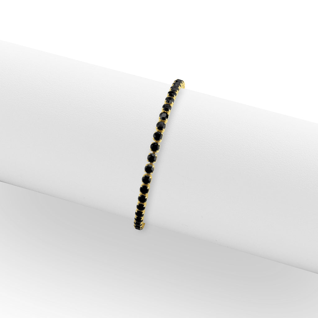 Gold Jet Black Tennis Bracelet