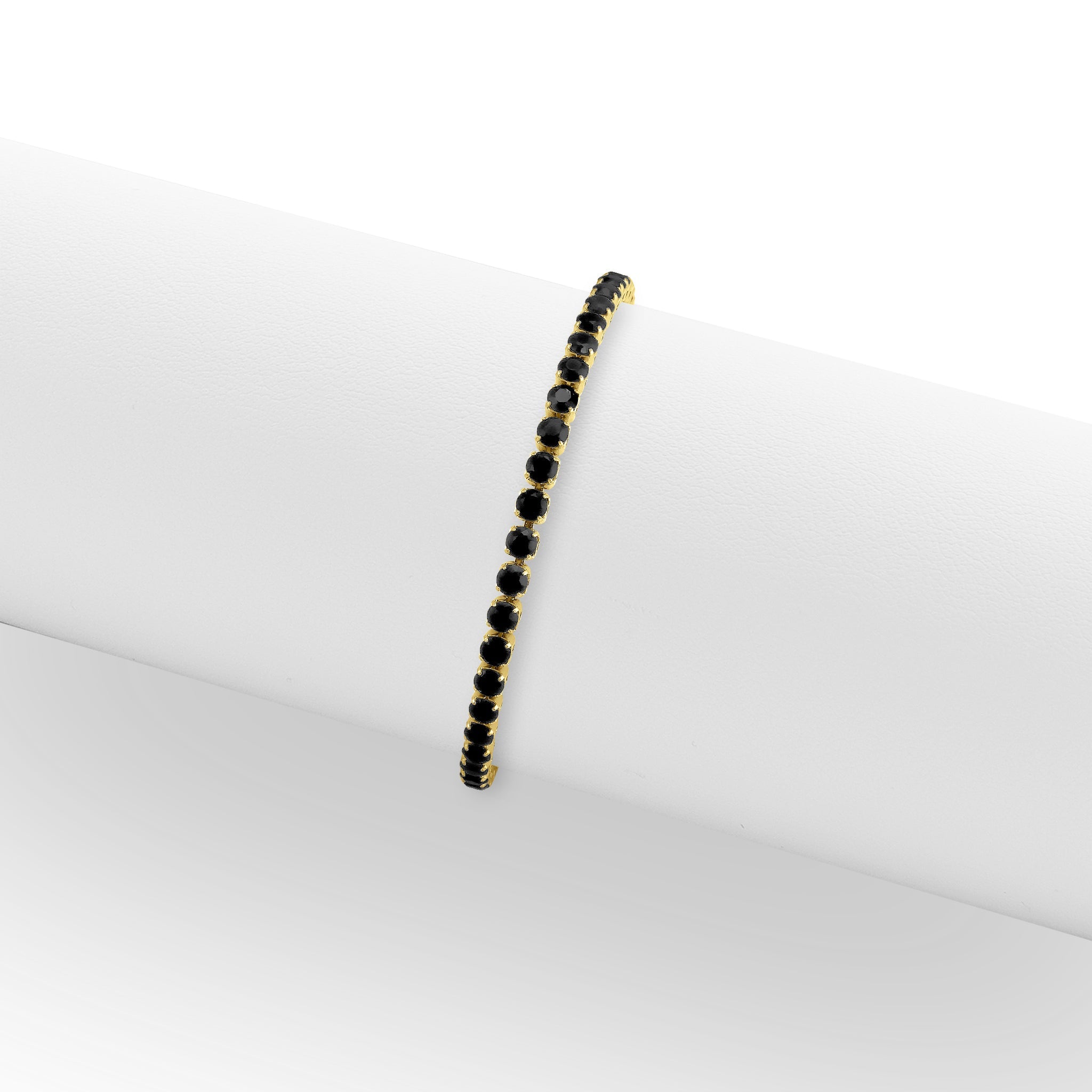 Gold Jet Black Tennis Bracelet