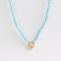 Turquoise Necklace with charm keeper #stone_Turquoise
