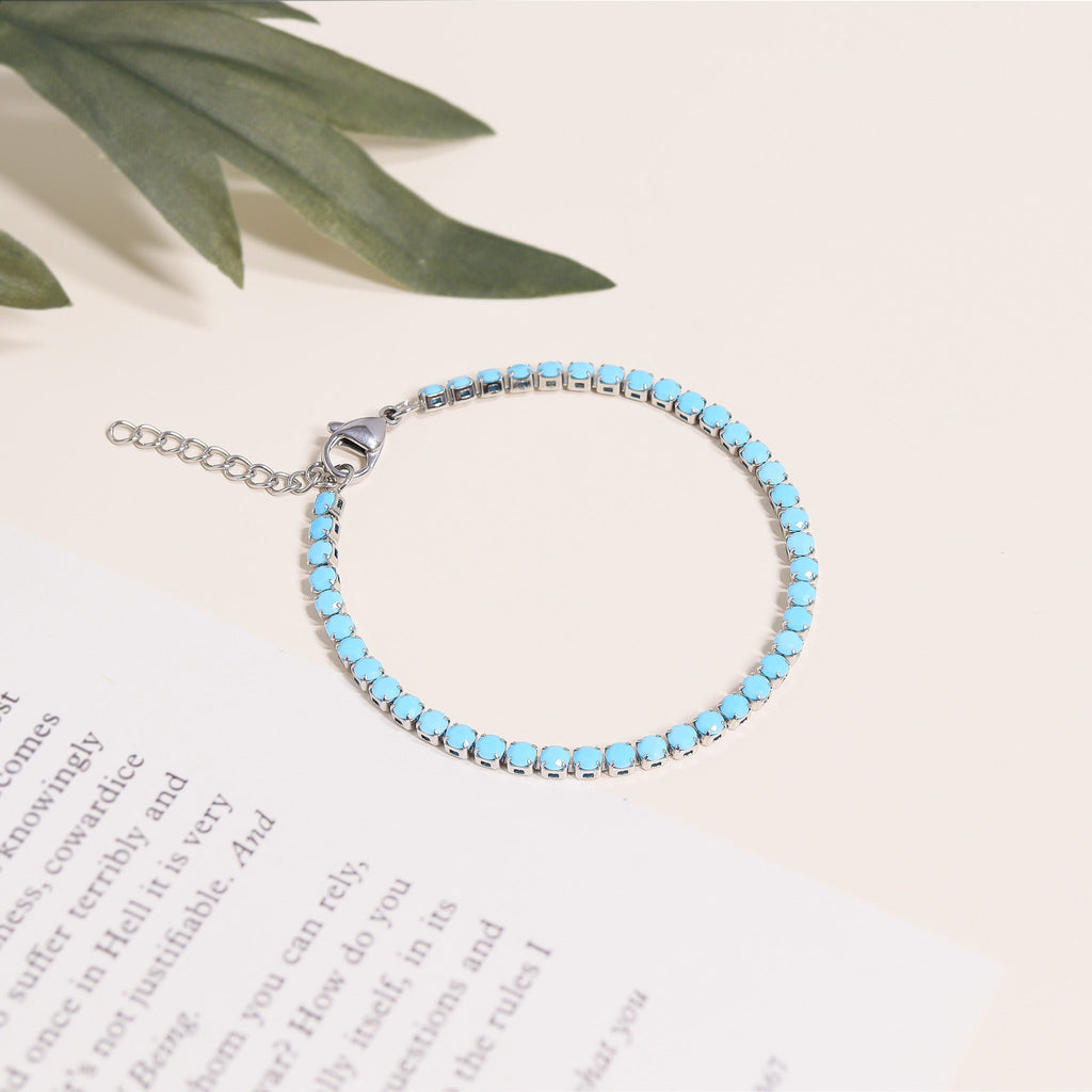 Turquoise Tennis Chain Bracelet