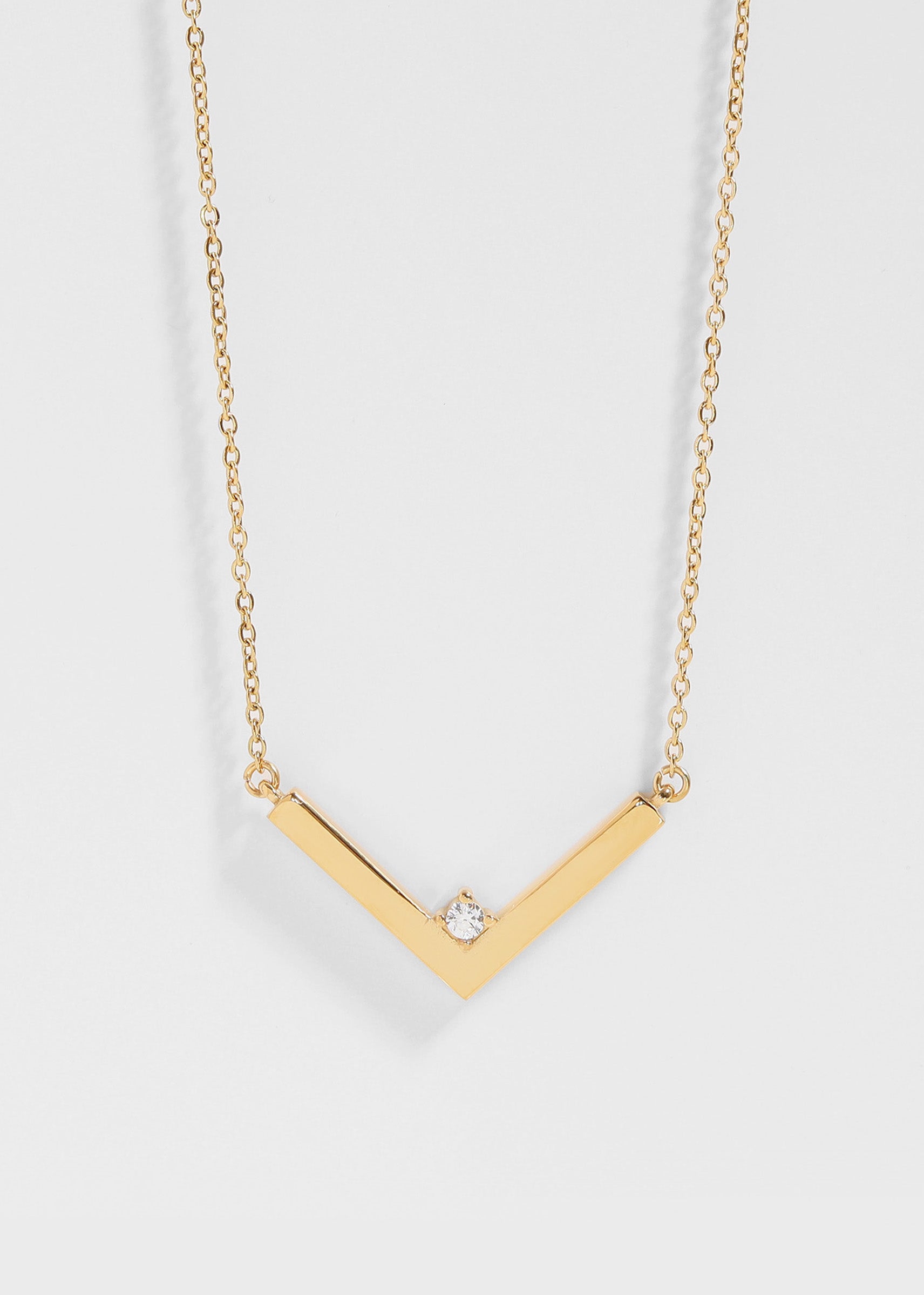 Cubic Zirconia V Necklace