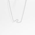 stainless steel silver wave necklace