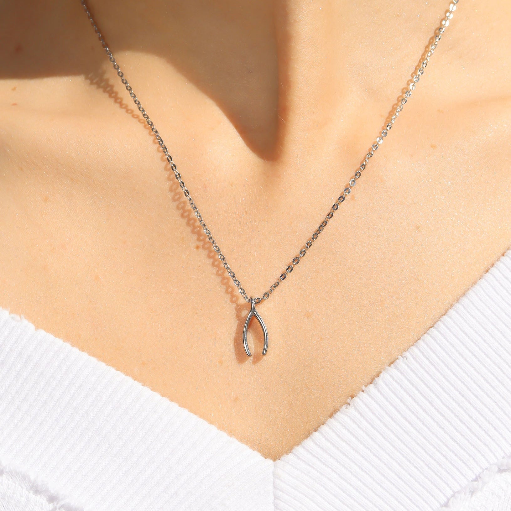 Wishbone Charm Necklace